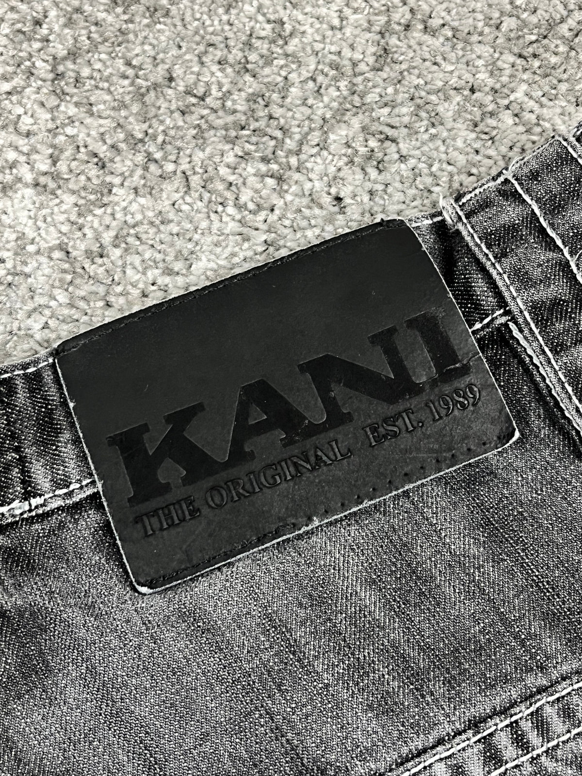 Jean baggy rare Karl Kani Y2K Streetwear « Noir » imprimé (32/42/M)