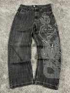 Jean baggy rare Karl Kani Y2K Streetwear « Noir » imprimé (32/42/M)