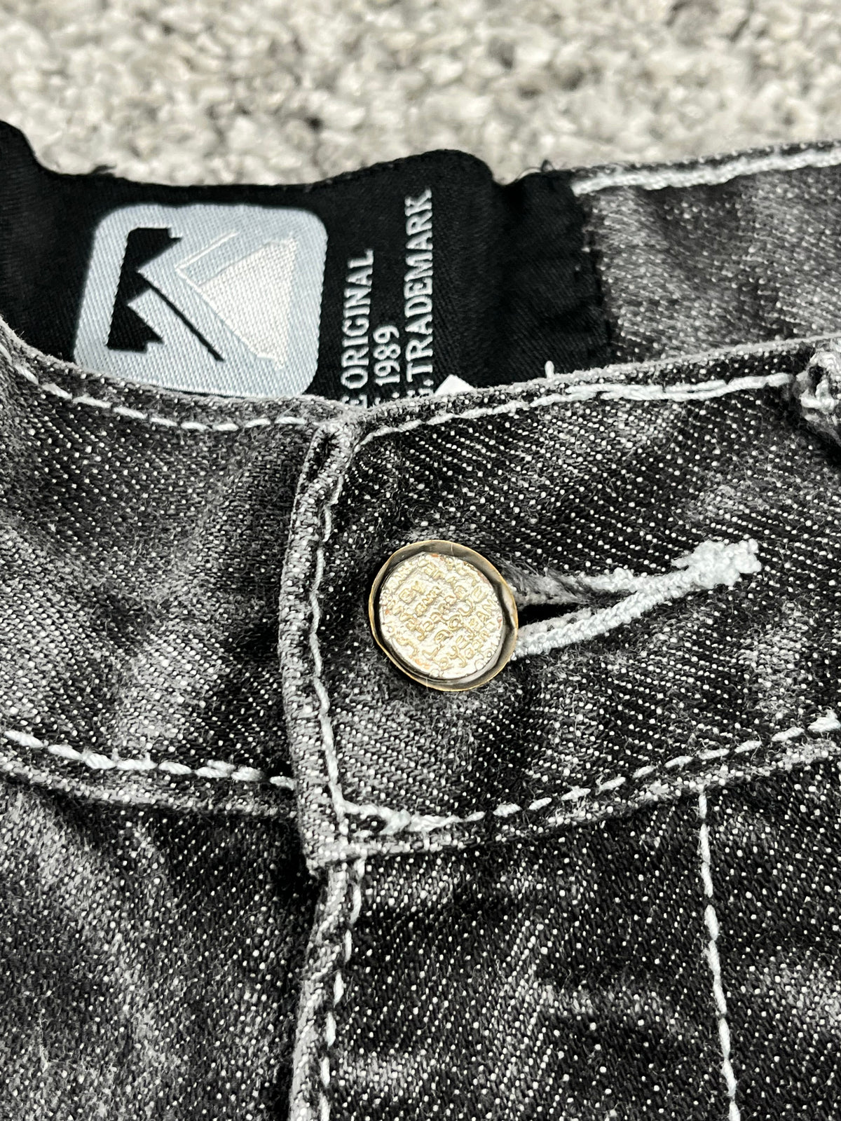 Jean baggy rare Karl Kani Y2K Streetwear « Noir » imprimé (32/42/M)