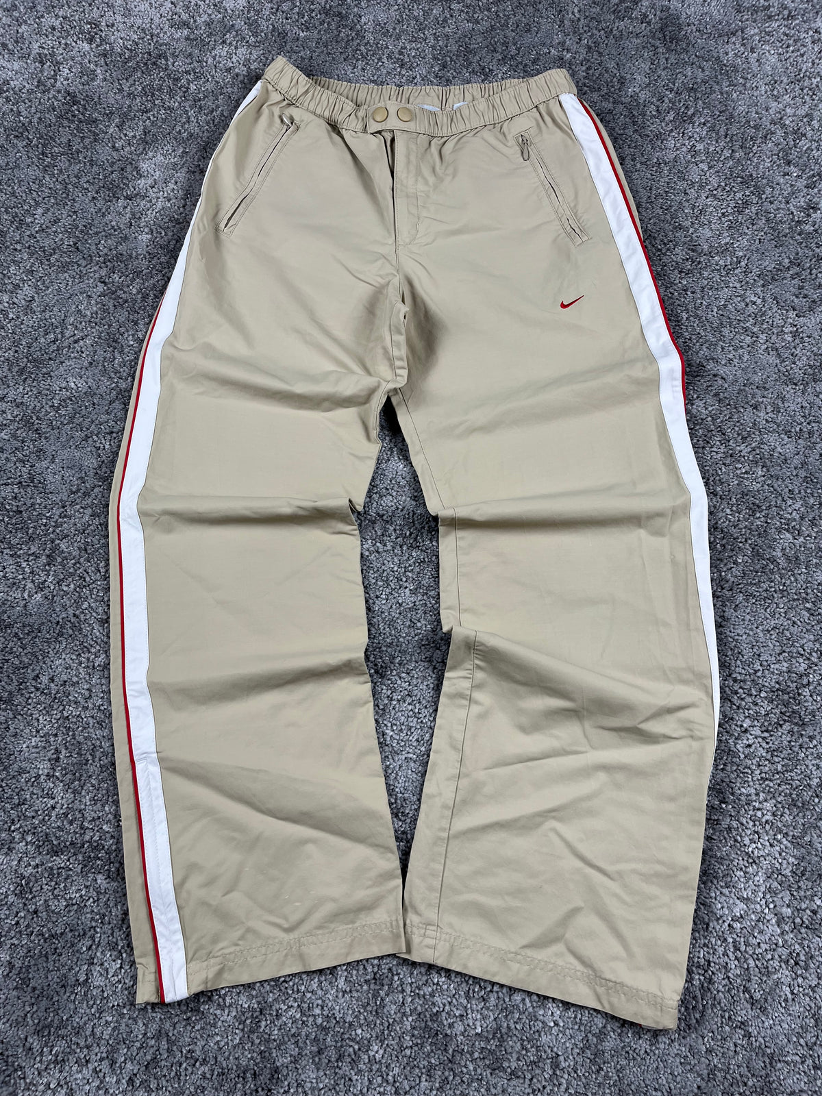 Pantalón de chándal Nike vintage años 2000 "Beige/Blanco/Rojo" (S)