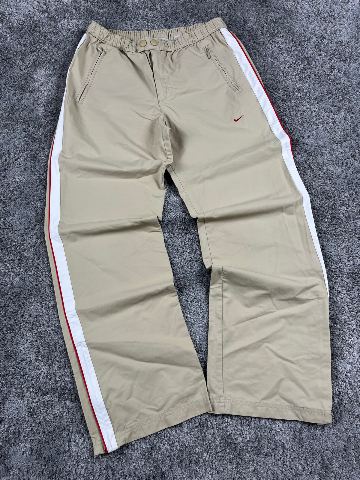 Pantalón de chándal Nike vintage años 2000 "Beige/Blanco/Rojo" (S)
