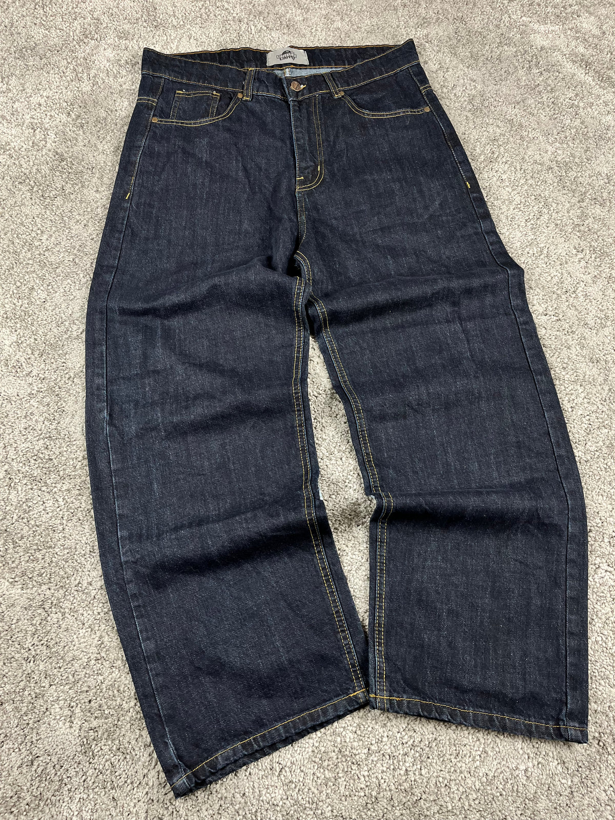 Vaqueros Baggy Urban Loops estilo Y2K Streetwear "Denim" estampado de tigre (L)
