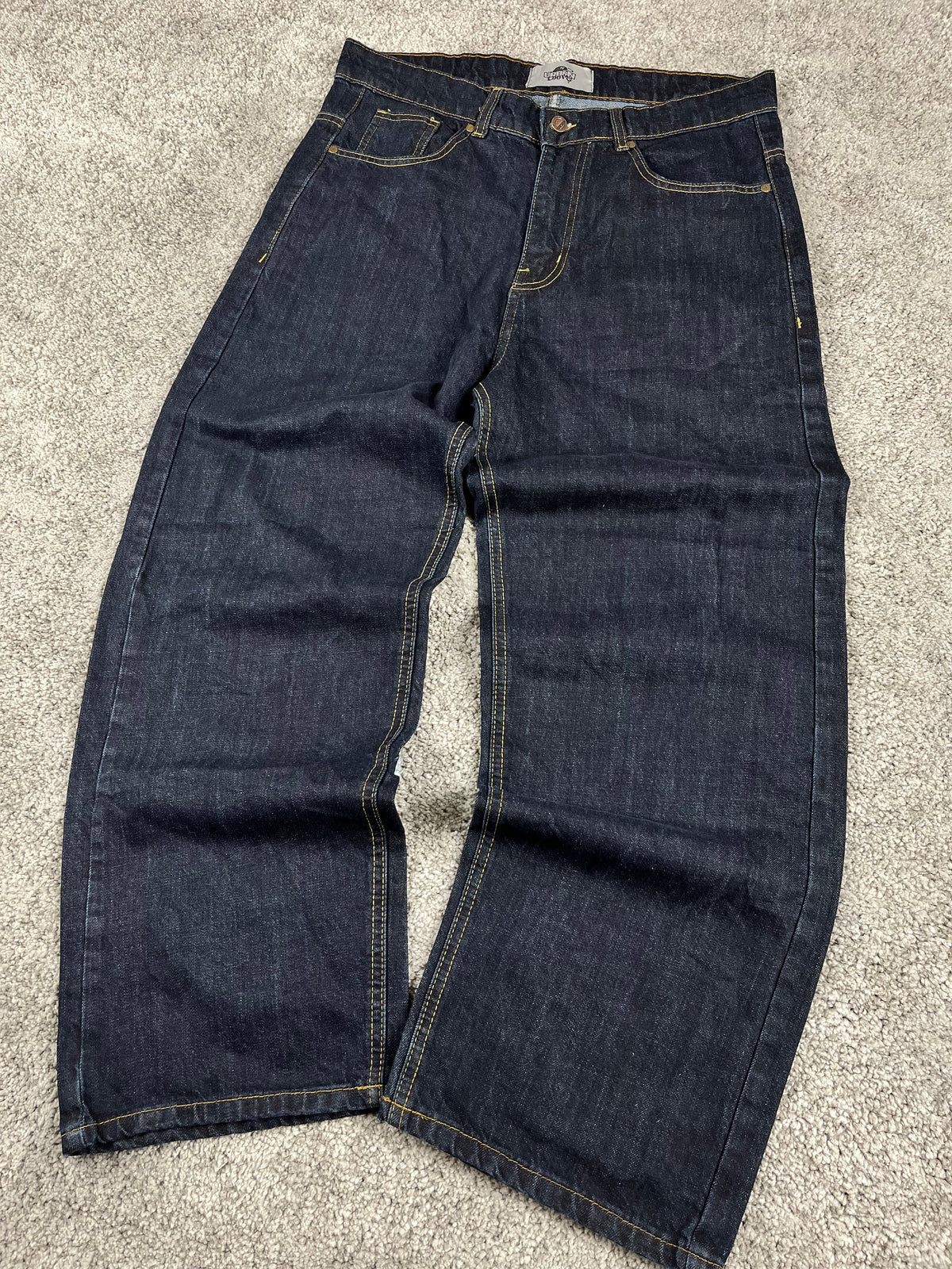 Vaqueros Baggy Urban Loops estilo Y2K Streetwear "Denim" estampado de tigre (L)