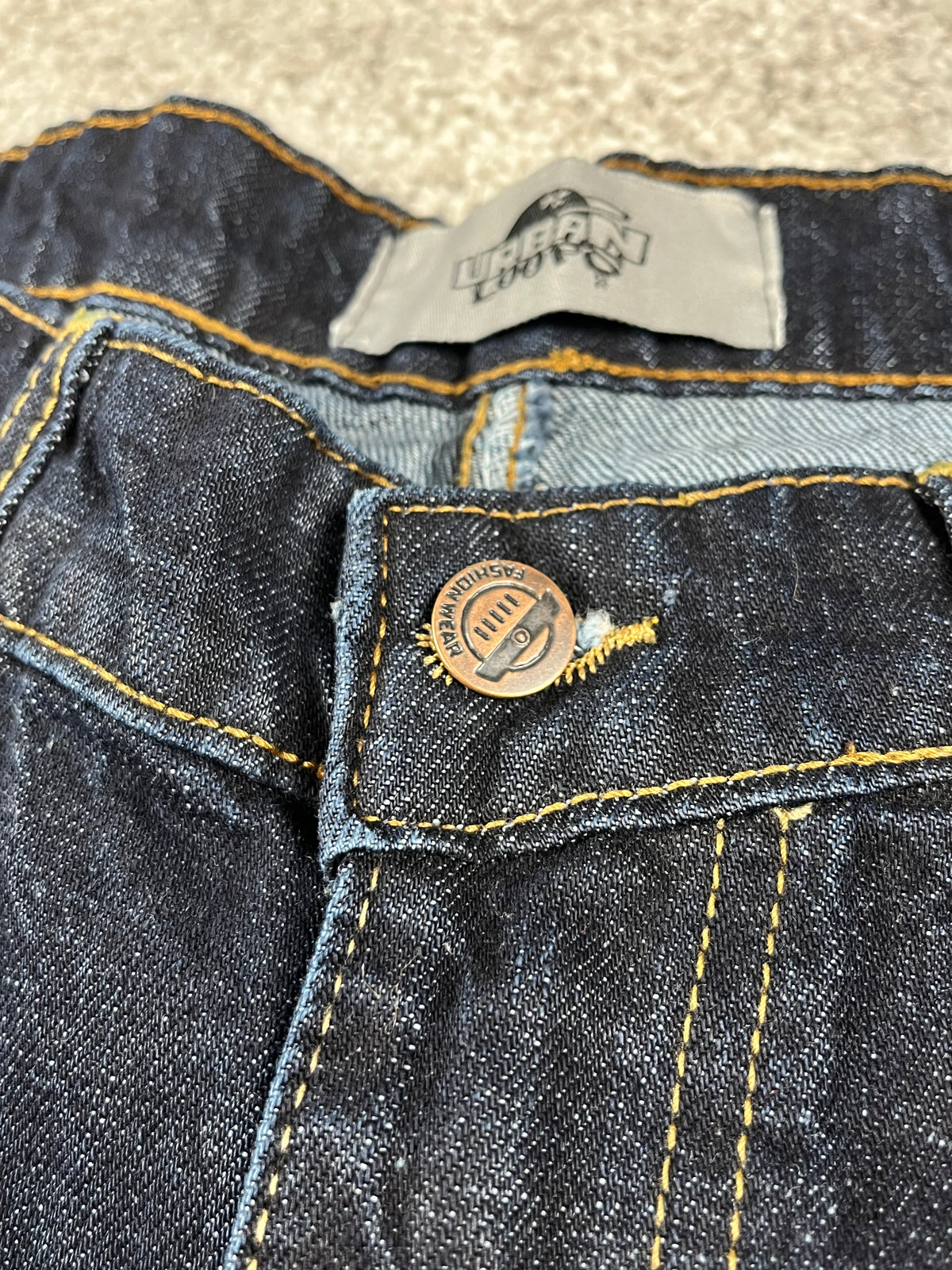 Vaqueros Baggy Urban Loops estilo Y2K Streetwear "Denim" estampado de tigre (L)