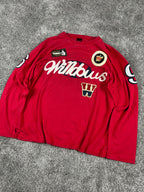 A&B Vintage Y2K Long Sleeve T-Shirt Streetwear Red/White (XL)