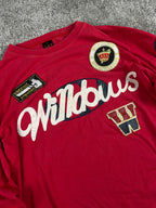 A&B Vintage Y2K Long Sleeve T-Shirt Streetwear Red/White (XL)