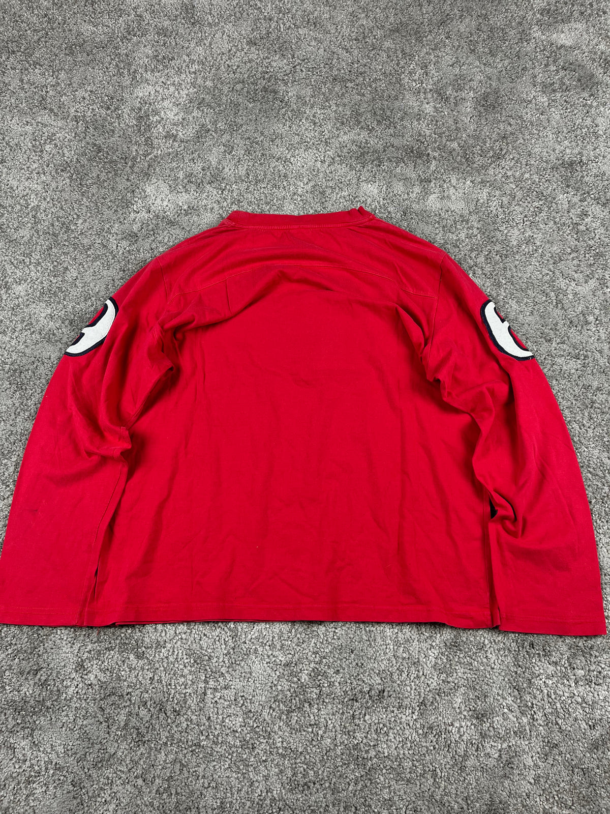 A&B Vintage Y2K Long Sleeve T-Shirt Streetwear Red/White (XL)