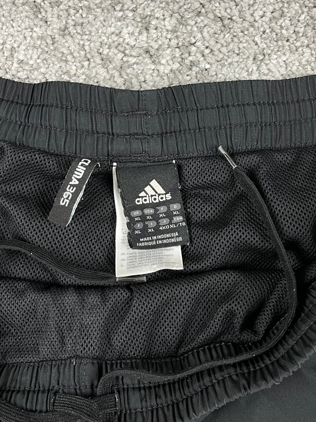 Pantalón de chándal Adidas 3 Stripes Vintage años 2000 "Negro/Blanco" (XL)