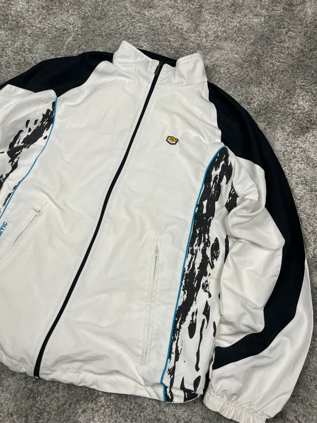 Veste de survêtement Nike TN vintage des années 2000 "Blanc/Noir" (L)