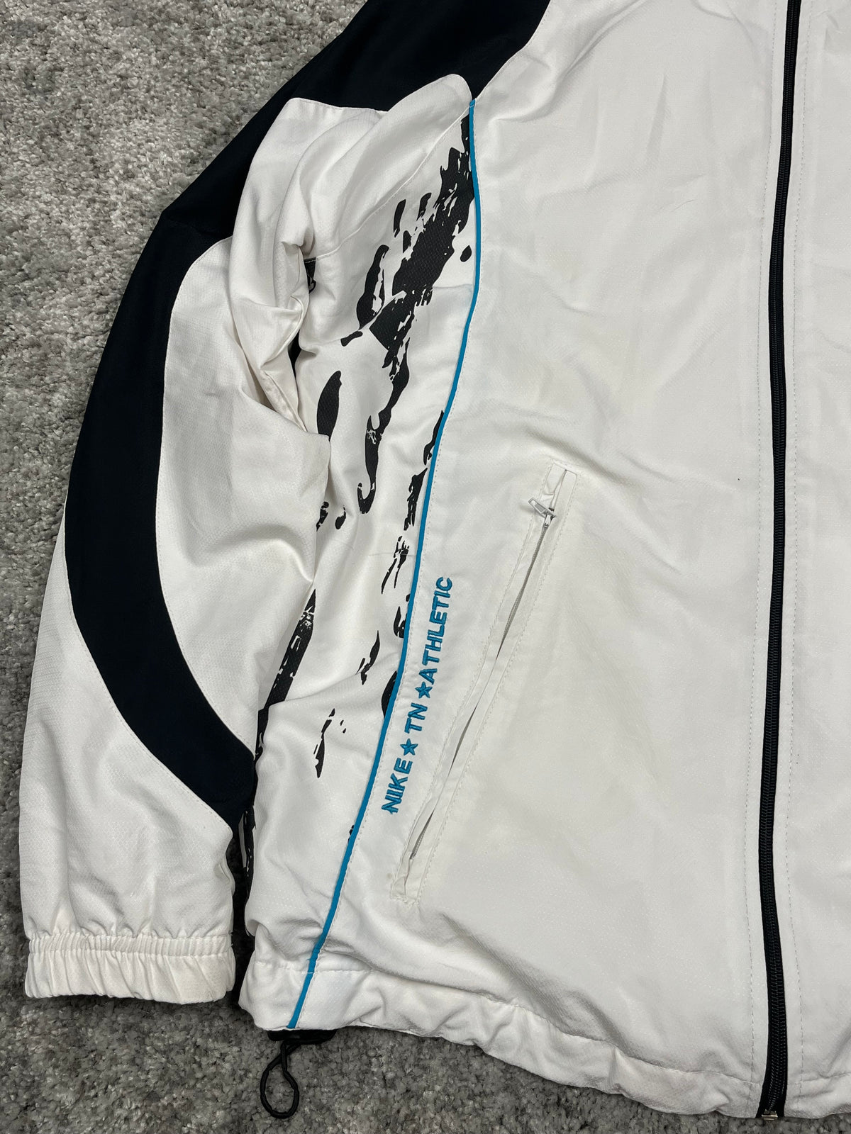 Veste de survêtement Nike TN vintage des années 2000 "Blanc/Noir" (L)