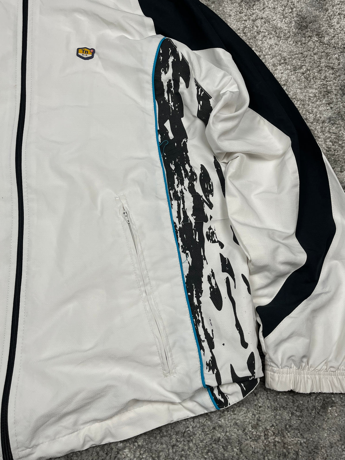 Veste de survêtement Nike TN vintage des années 2000 "Blanc/Noir" (L)