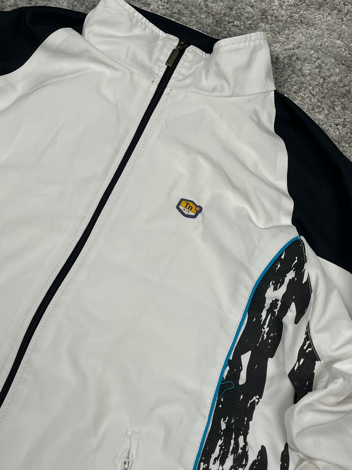 Veste de survêtement Nike TN vintage des années 2000 "Blanc/Noir" (L)