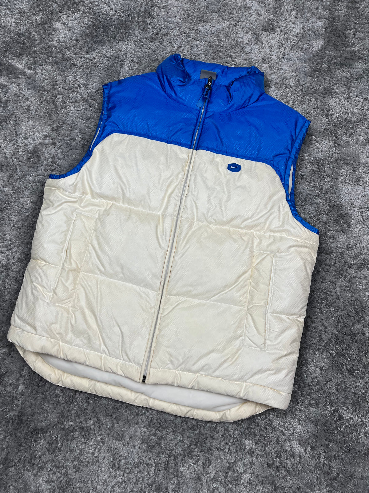 Nike Puffer Vest Rare Vintage 2000s "White/Blue" (M)
