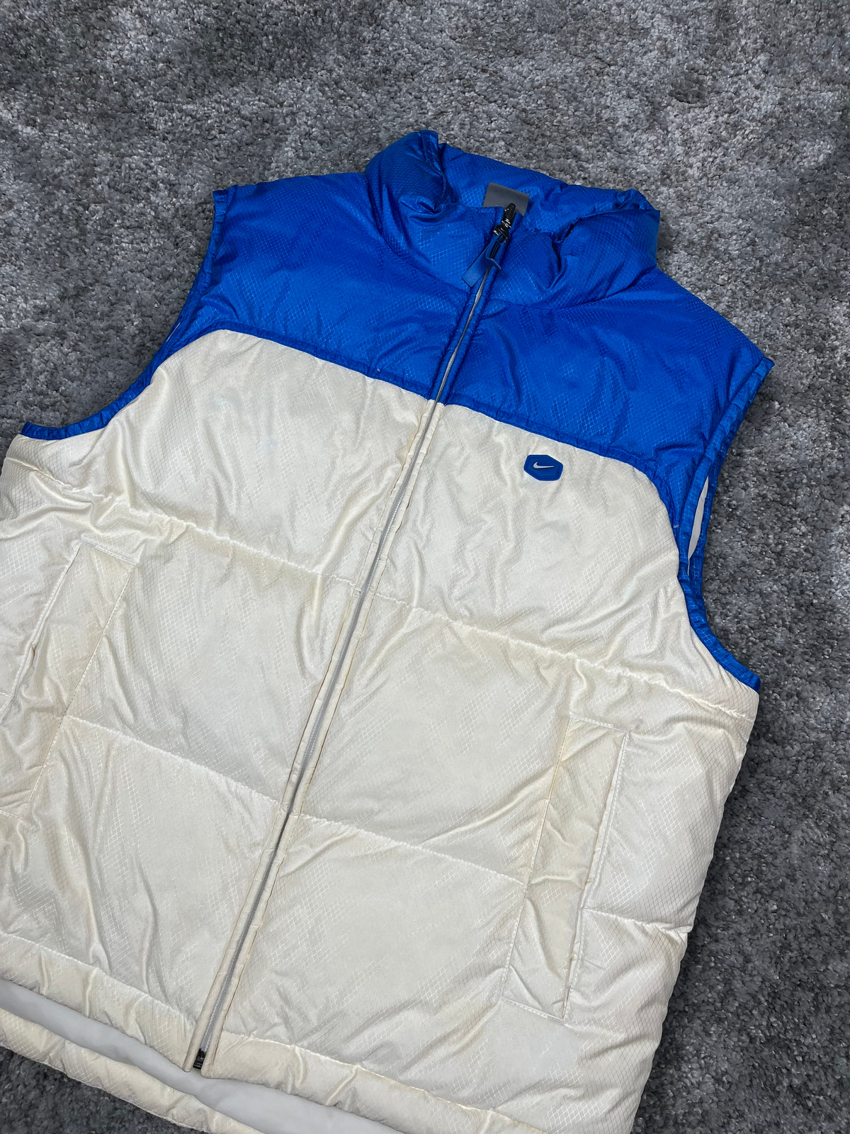 Nike Puffer Vest Rare Vintage 2000s "White/Blue" (M)