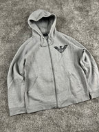 Sudadera con capucha y cremallera Armani Jeans vintage de los años 2000 "Gris/Negro" (S)