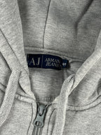 Sudadera con capucha y cremallera Armani Jeans vintage de los años 2000 "Gris/Negro" (S)