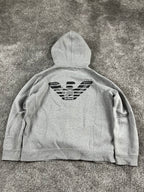 Sudadera con capucha y cremallera Armani Jeans vintage de los años 2000 "Gris/Negro" (S)