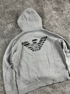 Sudadera con capucha y cremallera Armani Jeans vintage de los años 2000 "Gris/Negro" (S)