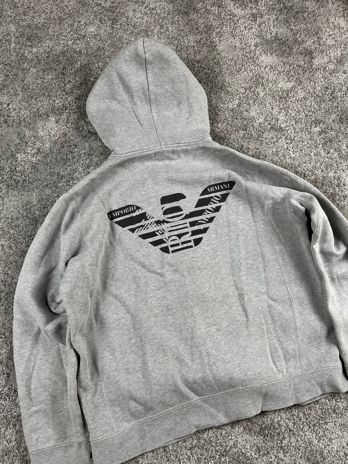 Sudadera con capucha y cremallera Armani Jeans vintage de los años 2000 "Gris/Negro" (S)