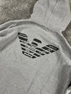 Sudadera con capucha y cremallera Armani Jeans vintage de los años 2000 "Gris/Negro" (S)