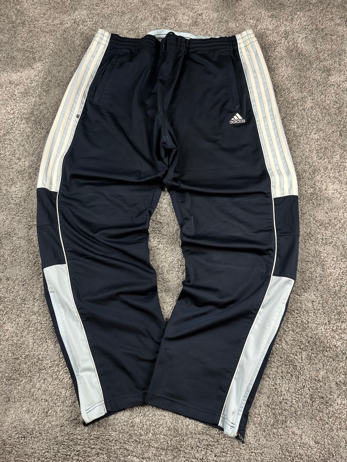 Pantalón deportivo Adidas 3 rayas vintage años 2000 "Azul marino/Azul" (XL)