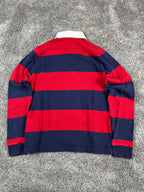 Polo Ralph Lauren Rugby Shirt Vintage Striped Preppy "Red/Navy" (S)