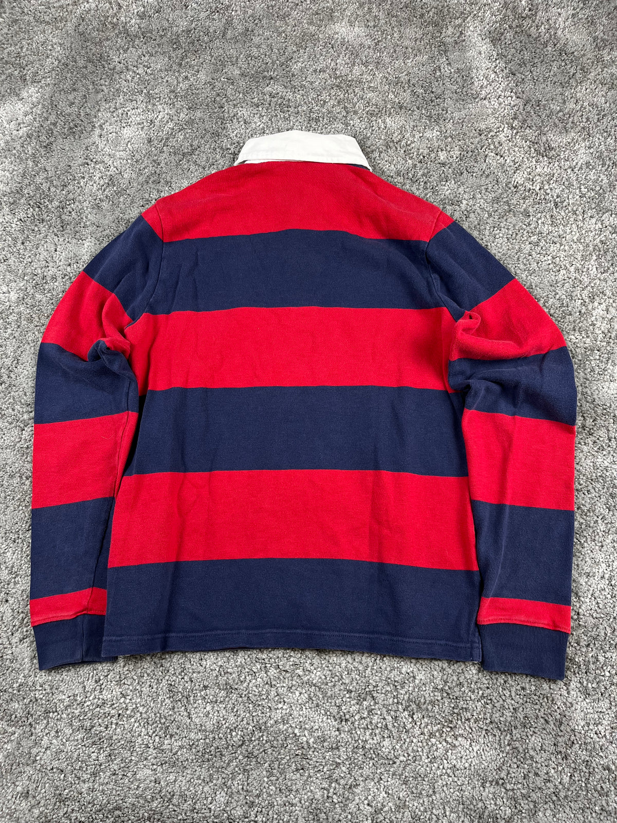 Polo Ralph Lauren Rugby Shirt Vintage Striped Preppy "Red/Navy" (S)