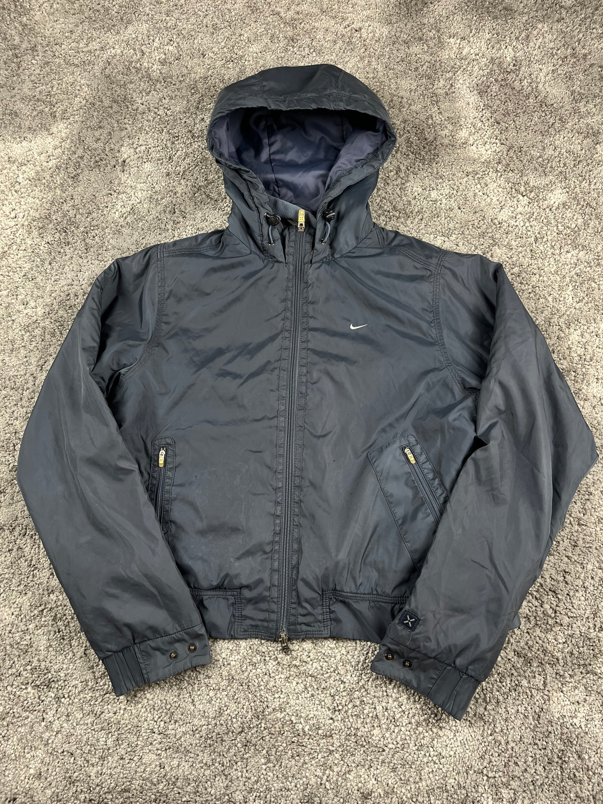 Nike Puffer Jacket Cropped Fit Vintage 2000s "Gray" (M)