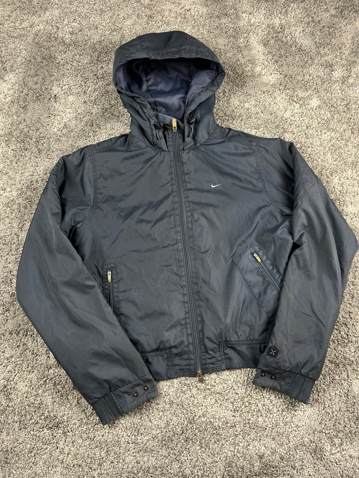 Nike Puffer Jacket Cropped Fit Vintage 2000s "Gray" (M)