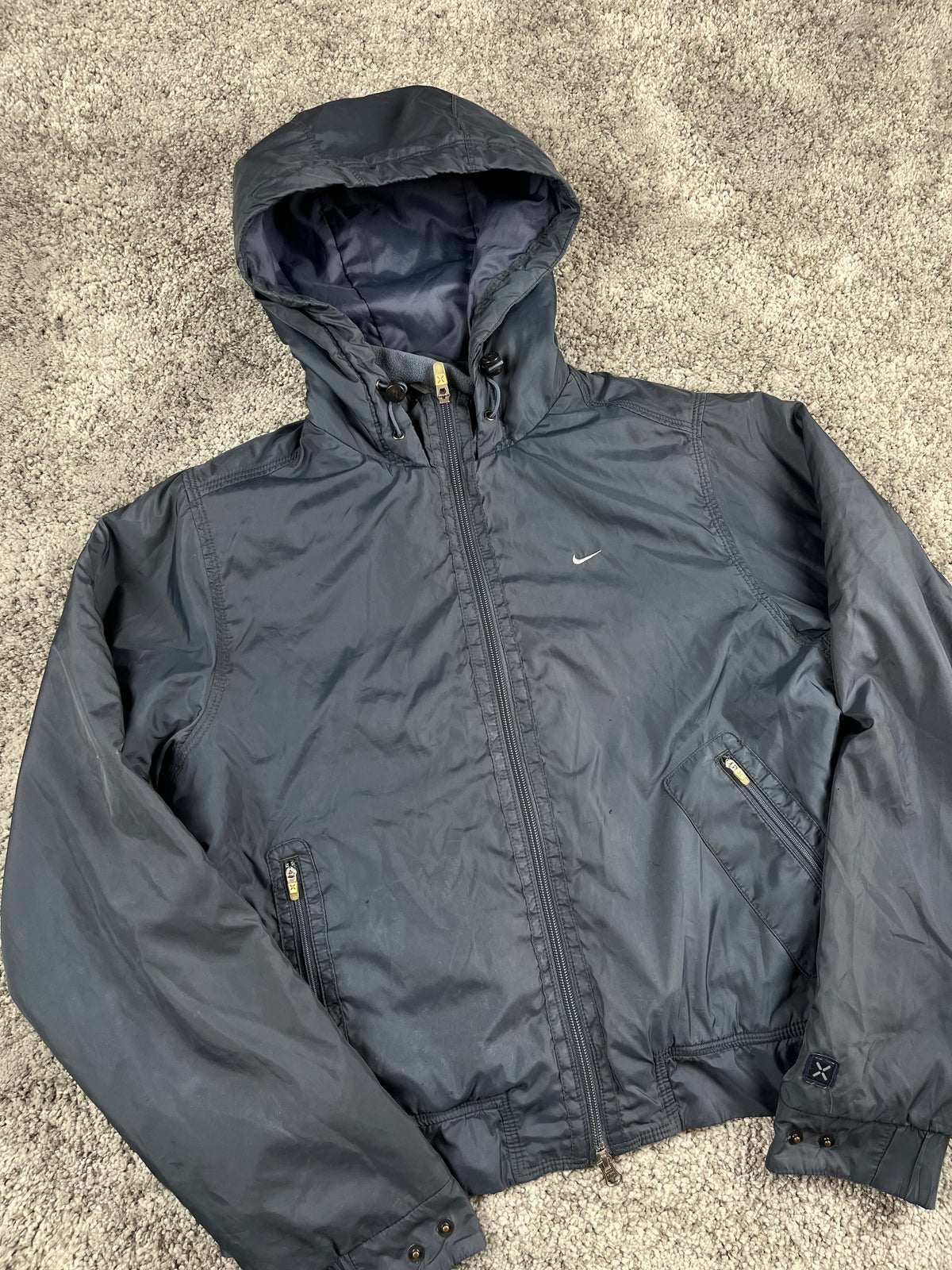 Nike Puffer Jacket Cropped Fit Vintage 2000s "Gray" (M)