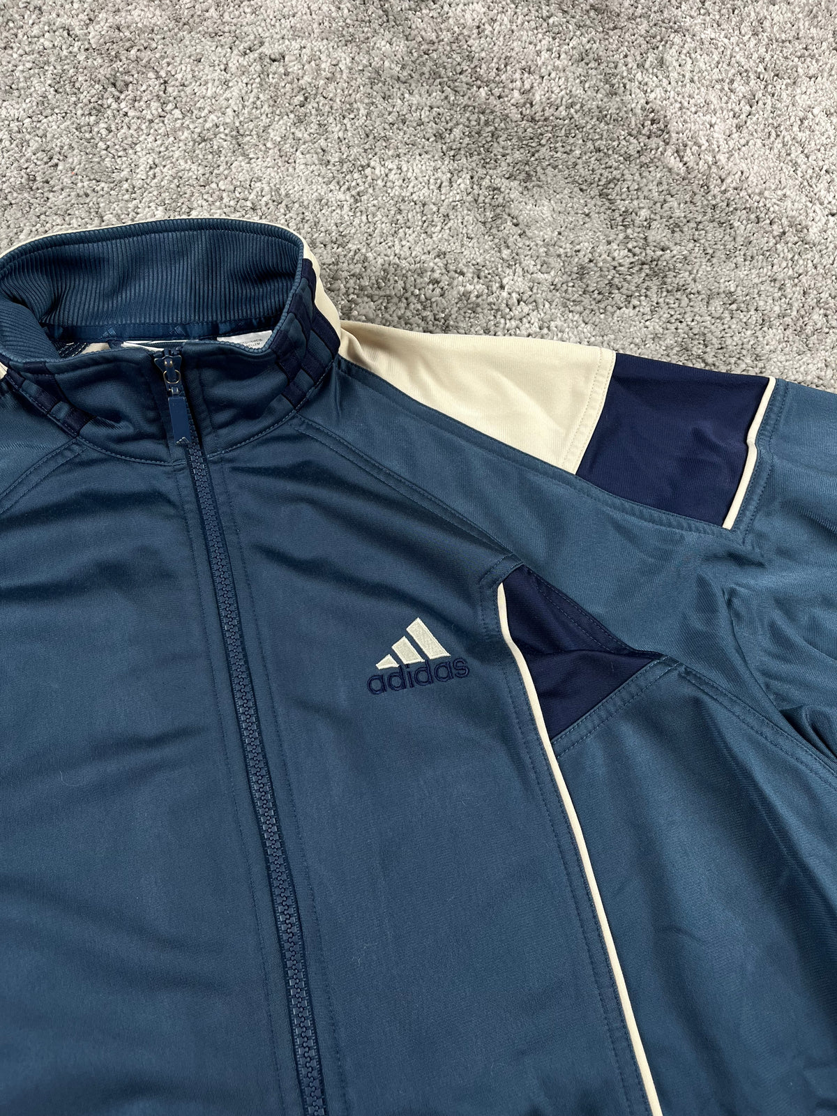 Adidas 3 Stripes Tracksuit Vintage 2000s "Navy/Beig" (XL)