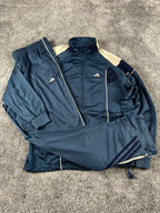 Adidas 3 Stripes Tracksuit Vintage 2000s "Navy/Beig" (XL)