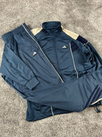Adidas 3 Stripes Tracksuit Vintage 2000s "Navy/Beig" (XL)