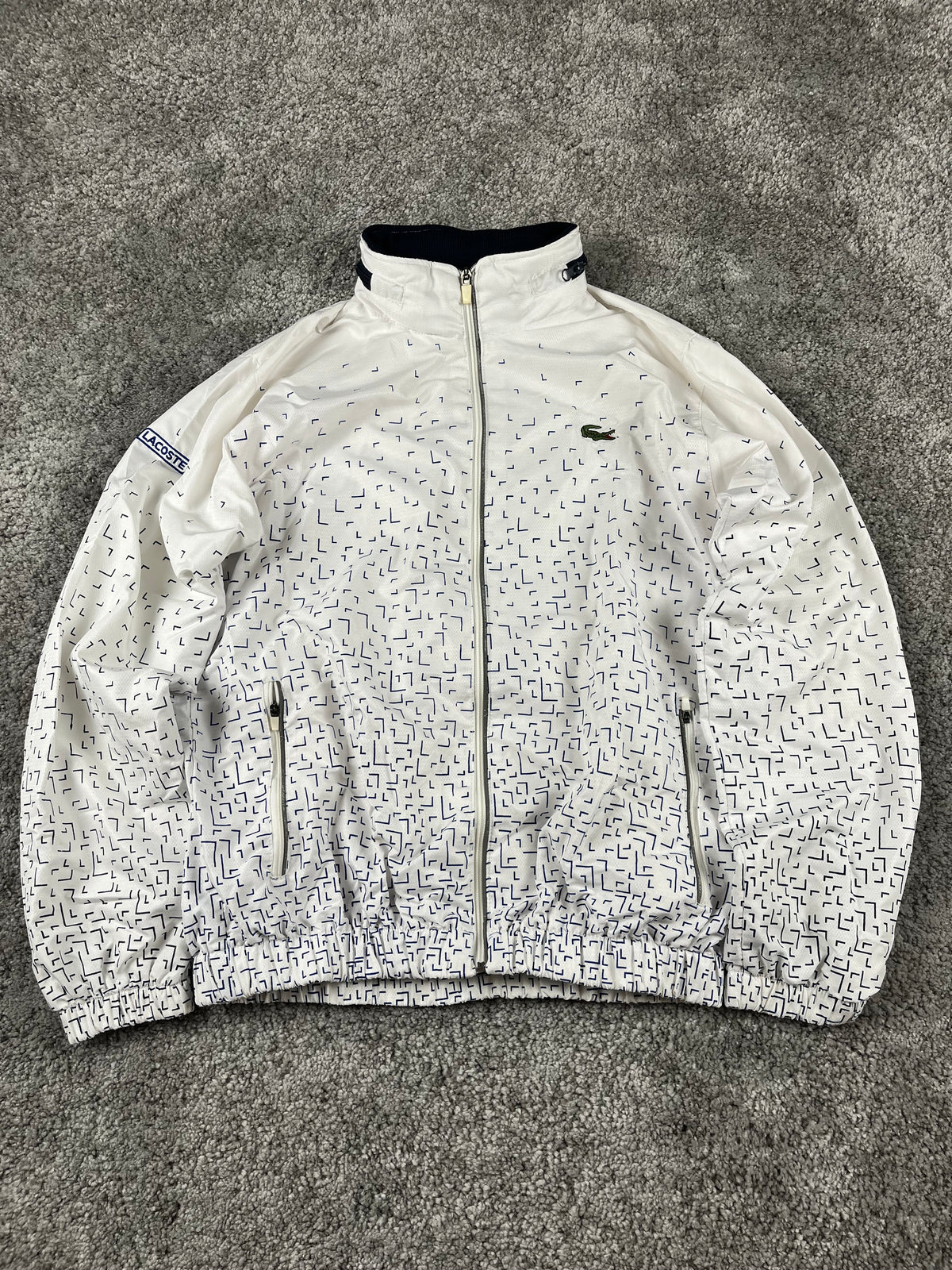 Lacoste TrackJacket Vintage 2000s "White/Blue" (M)