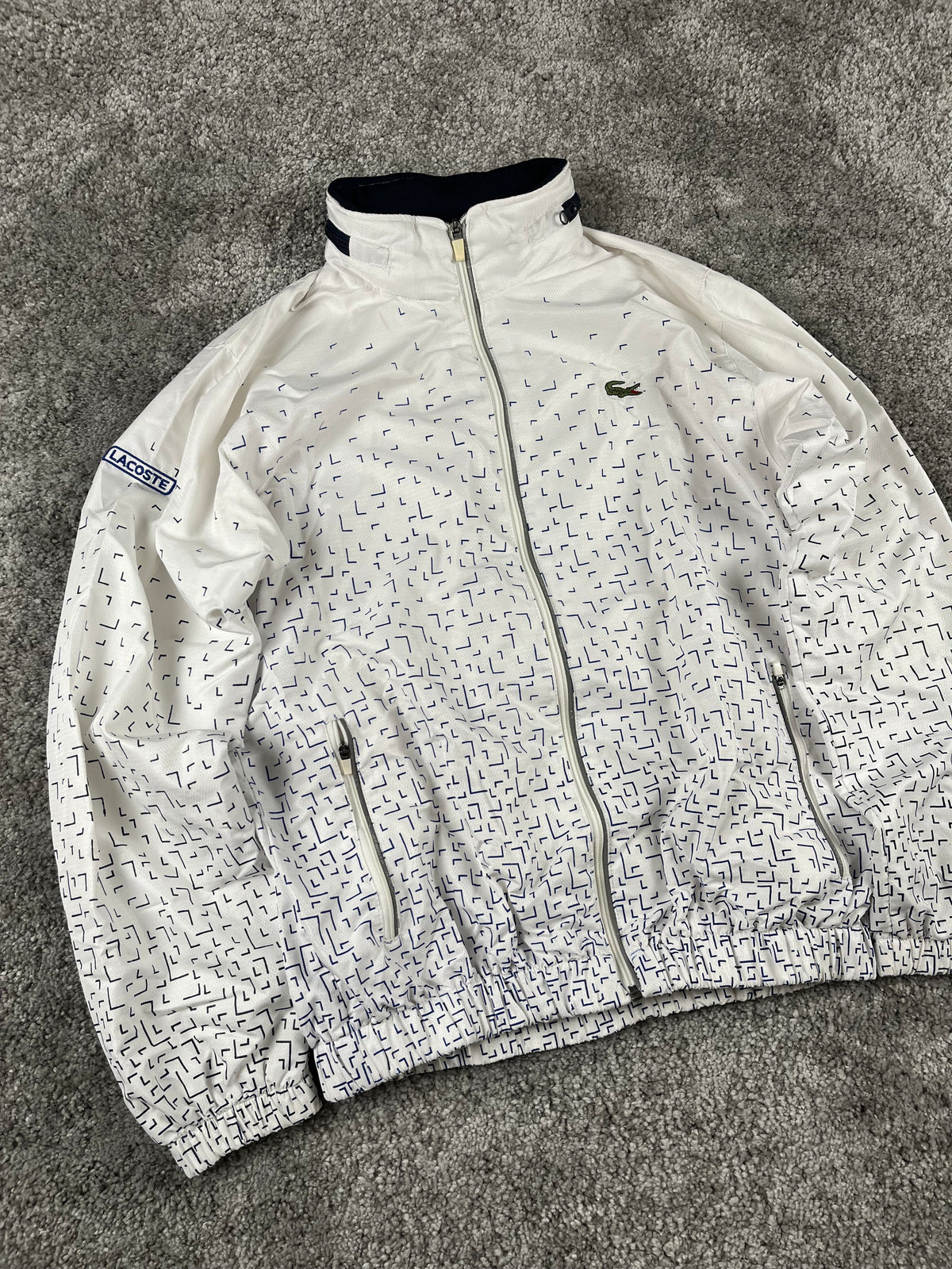 Lacoste TrackJacket Vintage 2000s "White/Blue" (M)