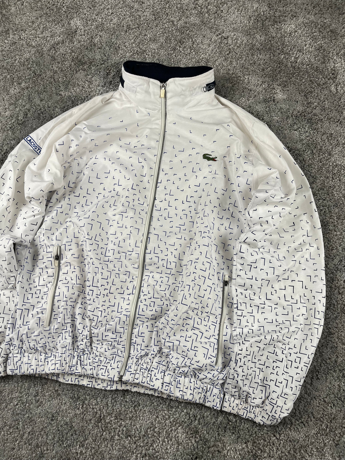 Lacoste TrackJacket Vintage 2000s "White/Blue" (M)
