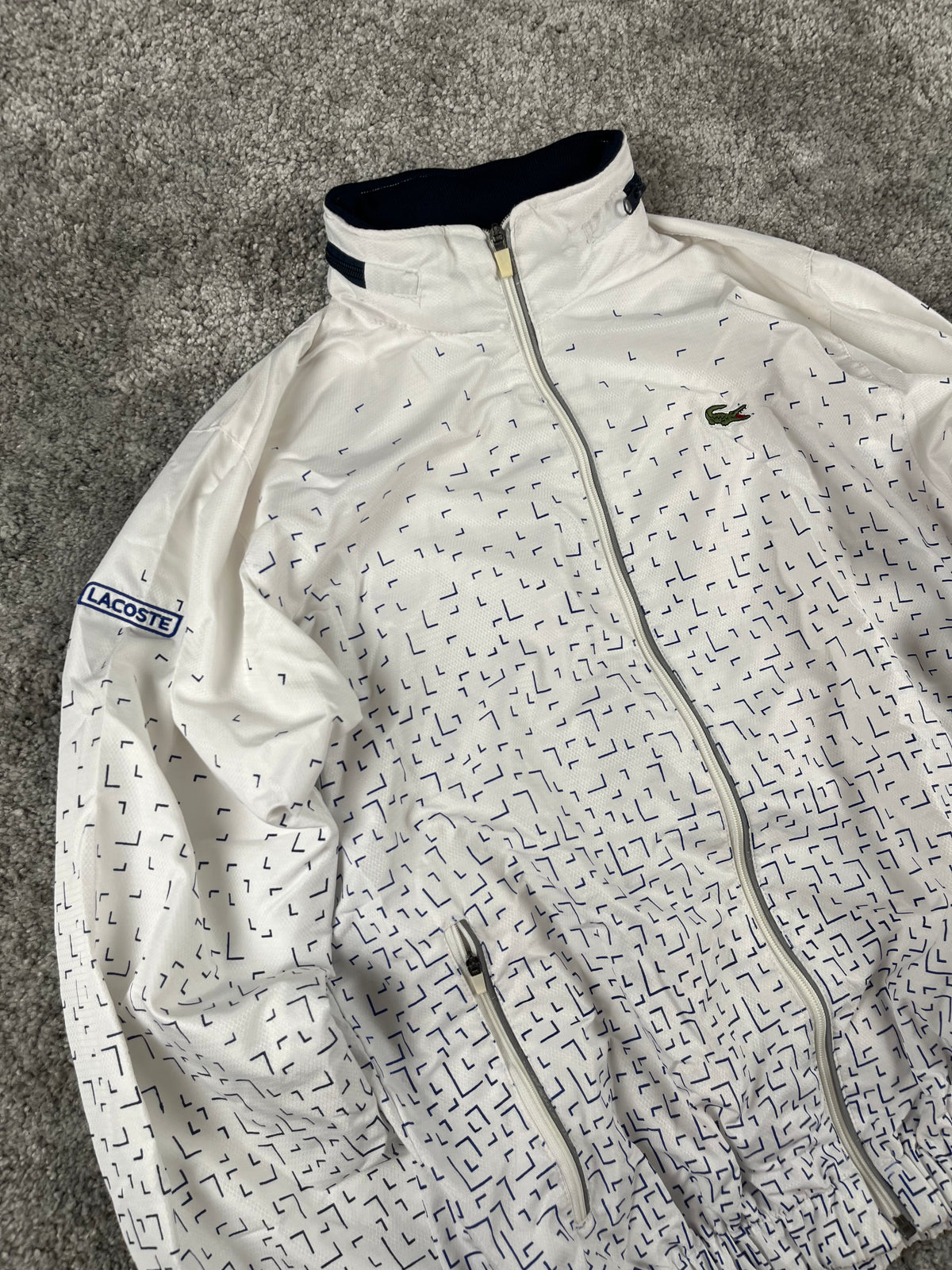 Lacoste TrackJacket Vintage 2000s "White/Blue" (M)