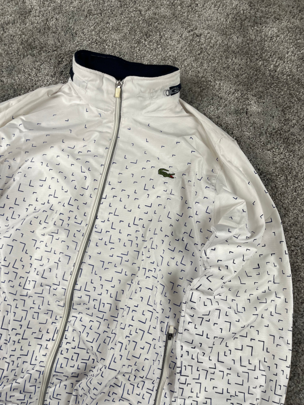 Chaqueta deportiva Lacoste vintage años 2000 "Blanco/Azul" (M)