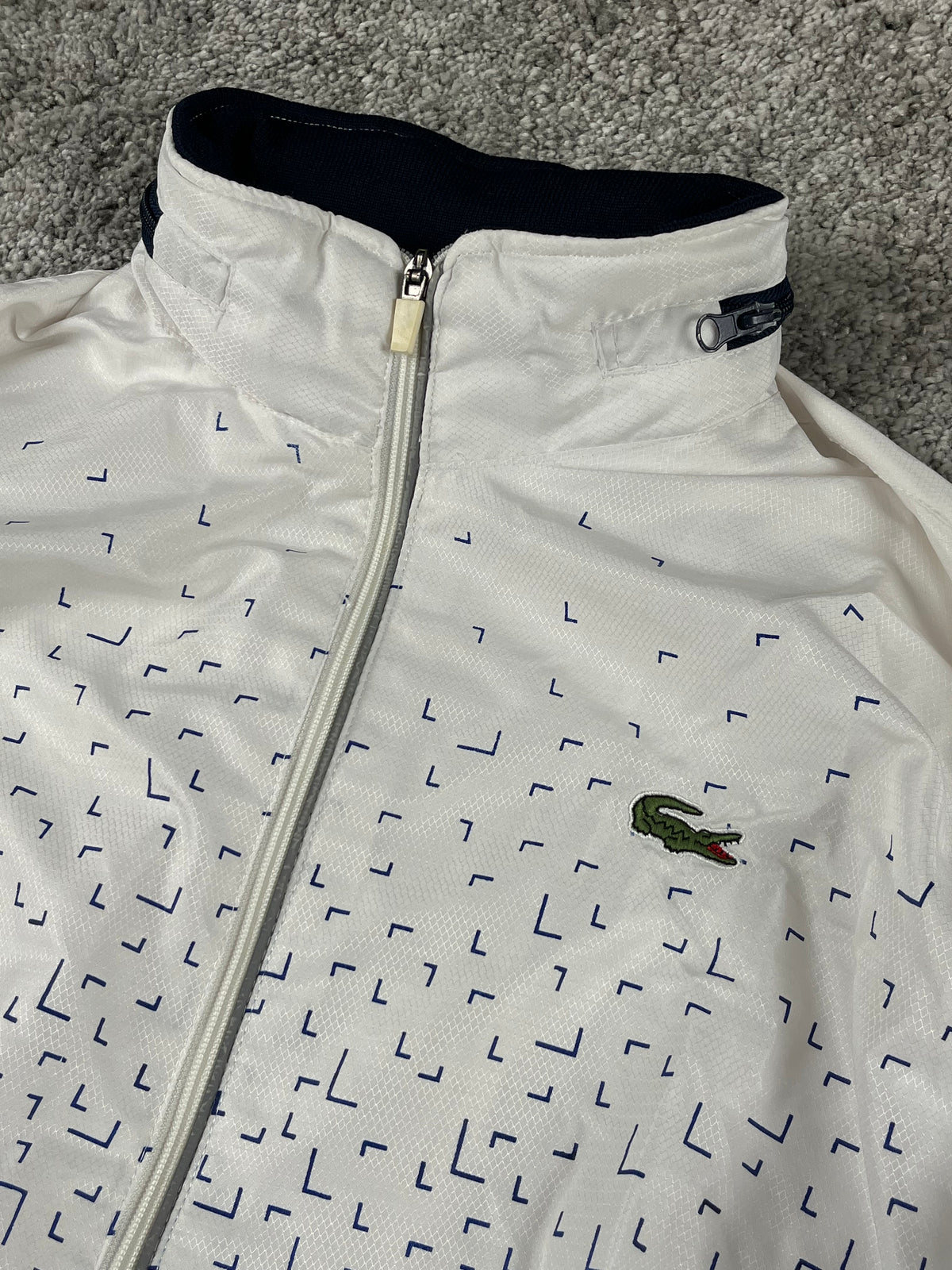 Chaqueta deportiva Lacoste vintage años 2000 "Blanco/Azul" (M)