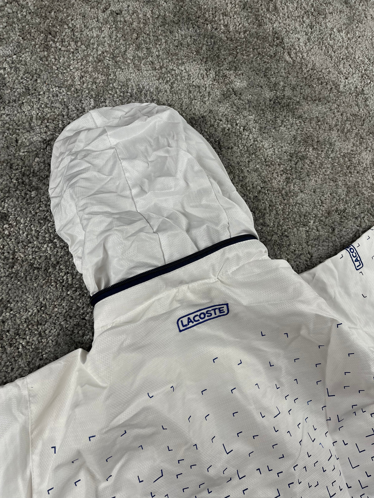 Chaqueta deportiva Lacoste vintage años 2000 "Blanco/Azul" (M)