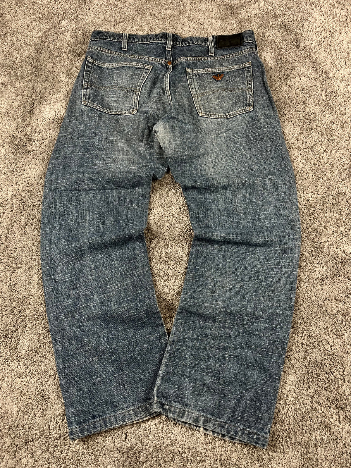 Armani Jeans Made in Italy Y2K Baggy Streetwear "Denim" Estampado (M)