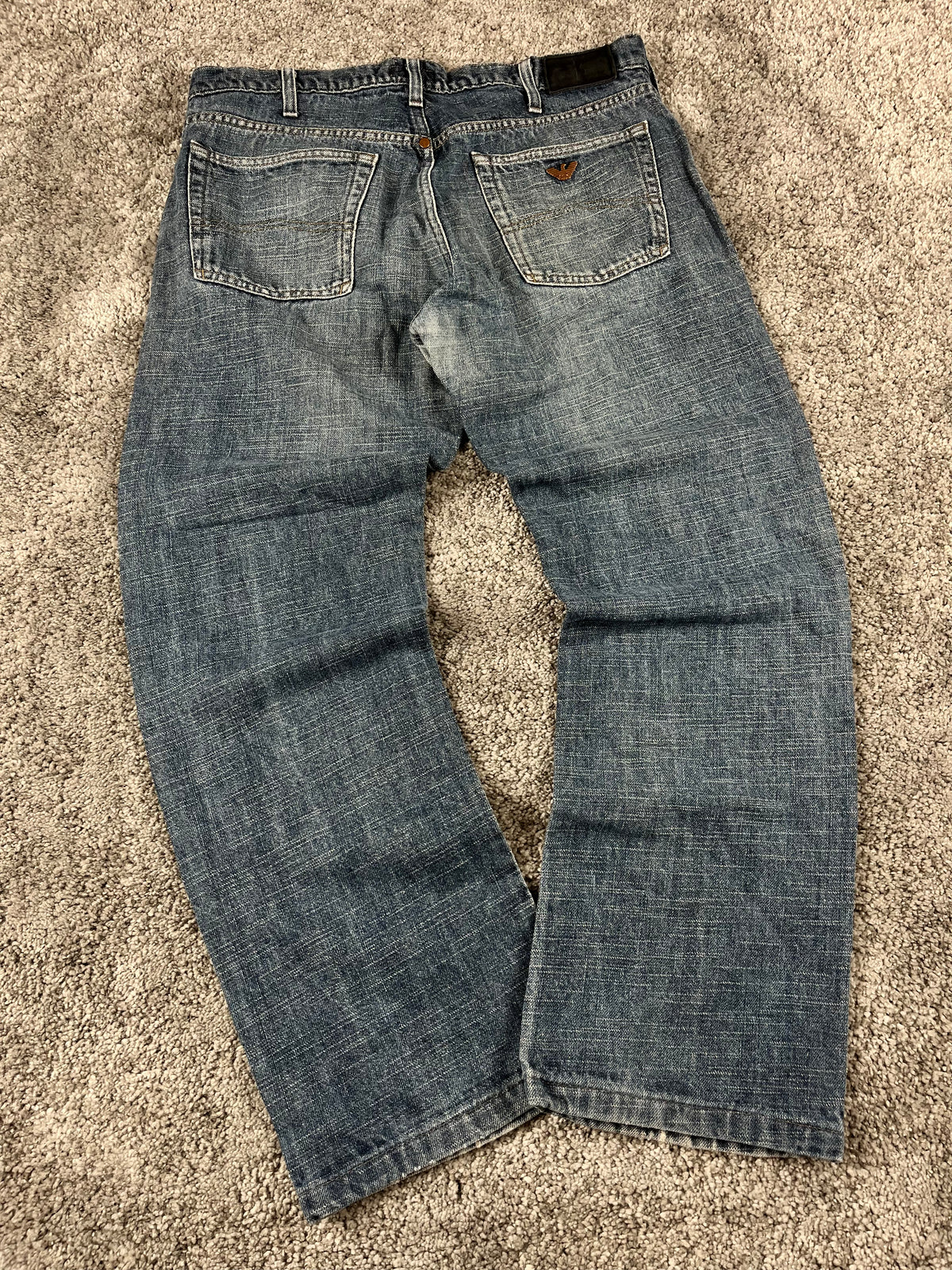 Armani Jeans Made in Italy Y2K Baggy Streetwear "Denim" Estampado (M)