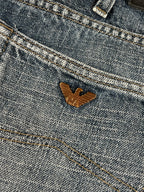 Bolso "Denim" estampado de estilo baggy streetwear Y2K de Armani Jeans, hecho en Italia (M)