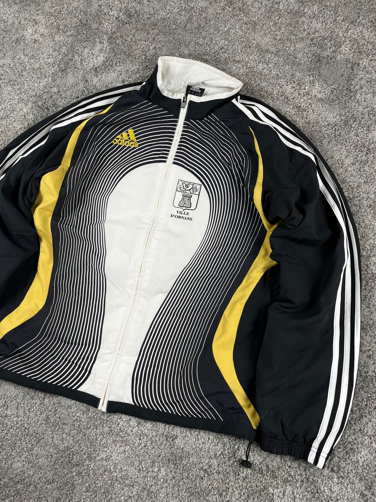 Adidas TrackJacket Vintage 2000s "Black/Yellow/White" (L)