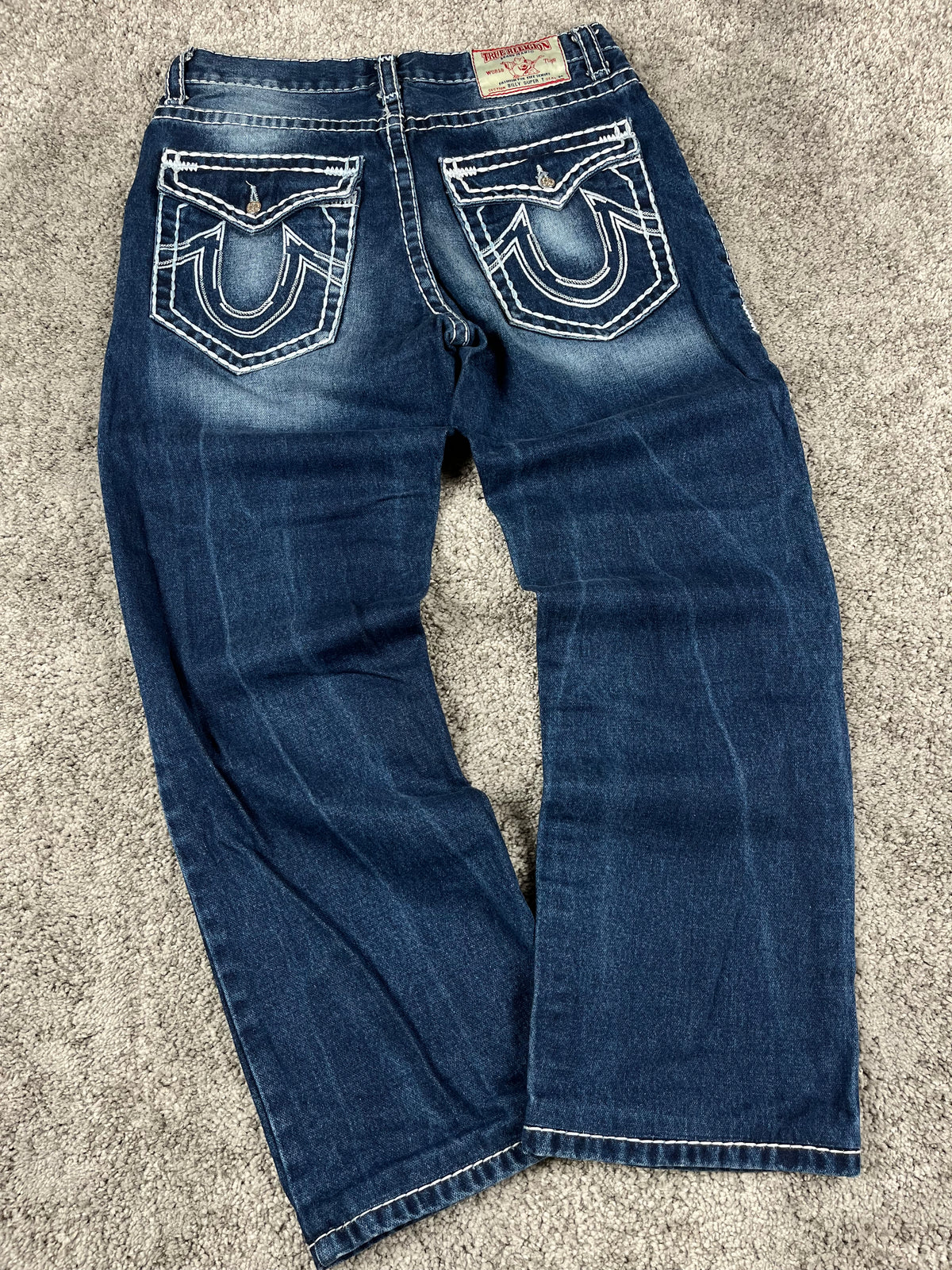 True Religion Made in USA Jeans Y2K Baggy Streetwear "Denim" Estampado (S)
