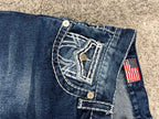 Jean True Religion « Made in USA » style baggy streetwear Y2K, motif « Denim » (S)