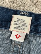 Jean True Religion « Made in USA » style baggy streetwear Y2K, motif « Denim » (S)