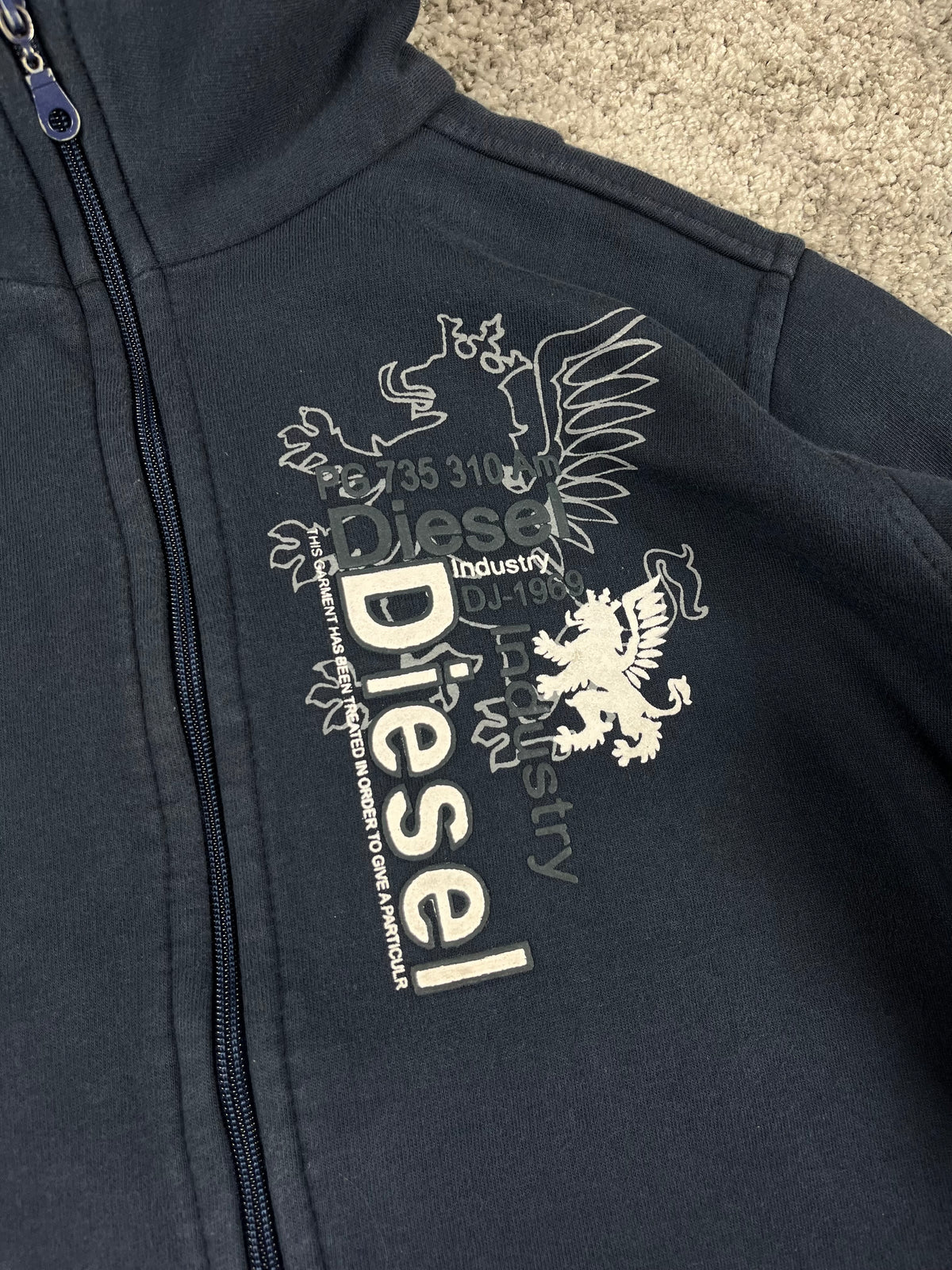 Diesel TrackJacket Vintage 2000s "Navy/White" (S)