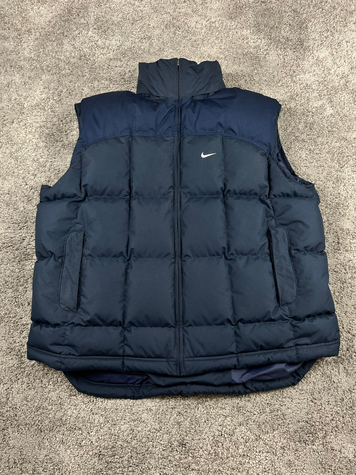 Chaleco acolchado Nike vintage años 2000 "Azul marino/Azul" (XXL)