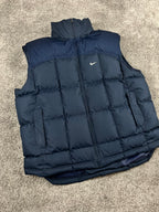 Gilet matelassé Nike vintage années 2000 "Bleu marine/Bleu" (XXL)